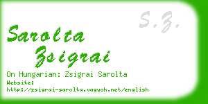 sarolta zsigrai business card